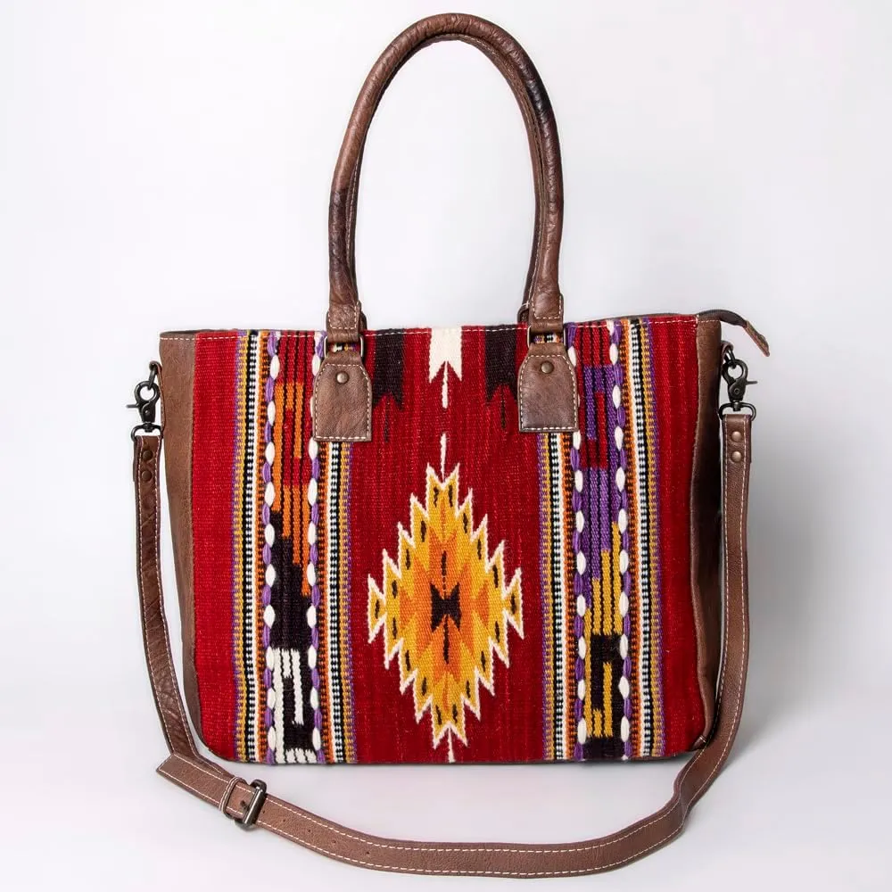 American Darling Tote Saddle Blanket Genuine Leather Women Bag Western Handbag Purse
