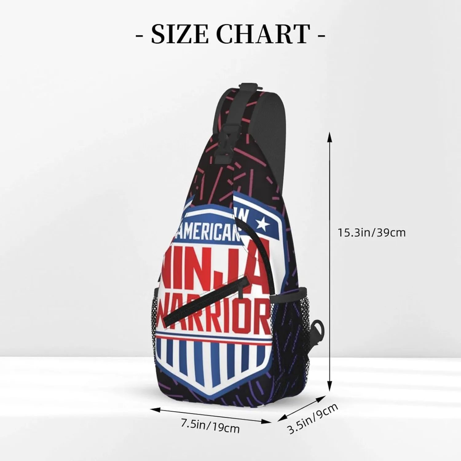 American Ninja Warrior Small Crossbody Backpack Sling Bag For Men Women Mini One Shoulder Chest Bags Gym Sport Travel Hiking Daypack