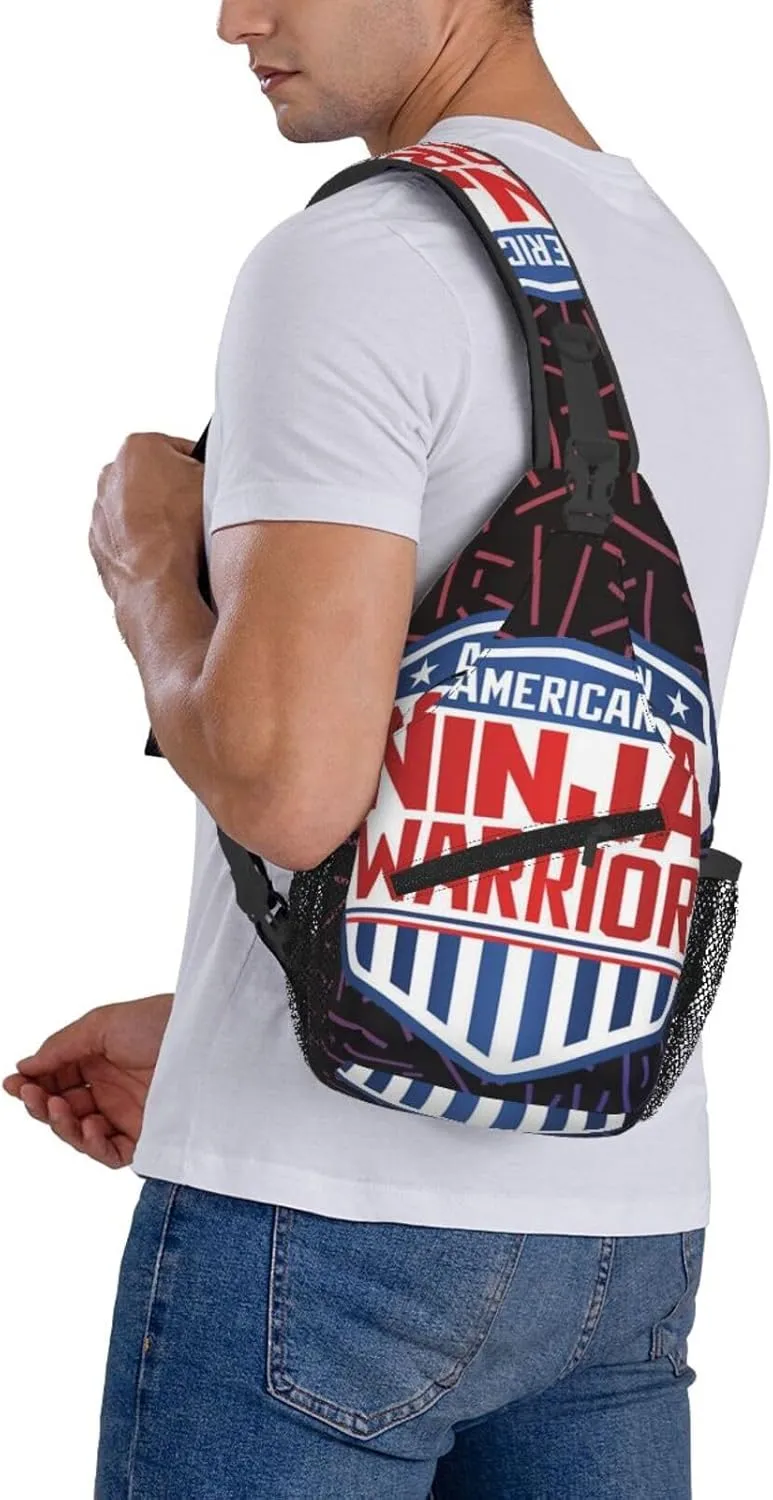 American Ninja Warrior Small Crossbody Backpack Sling Bag For Men Women Mini One Shoulder Chest Bags Gym Sport Travel Hiking Daypack