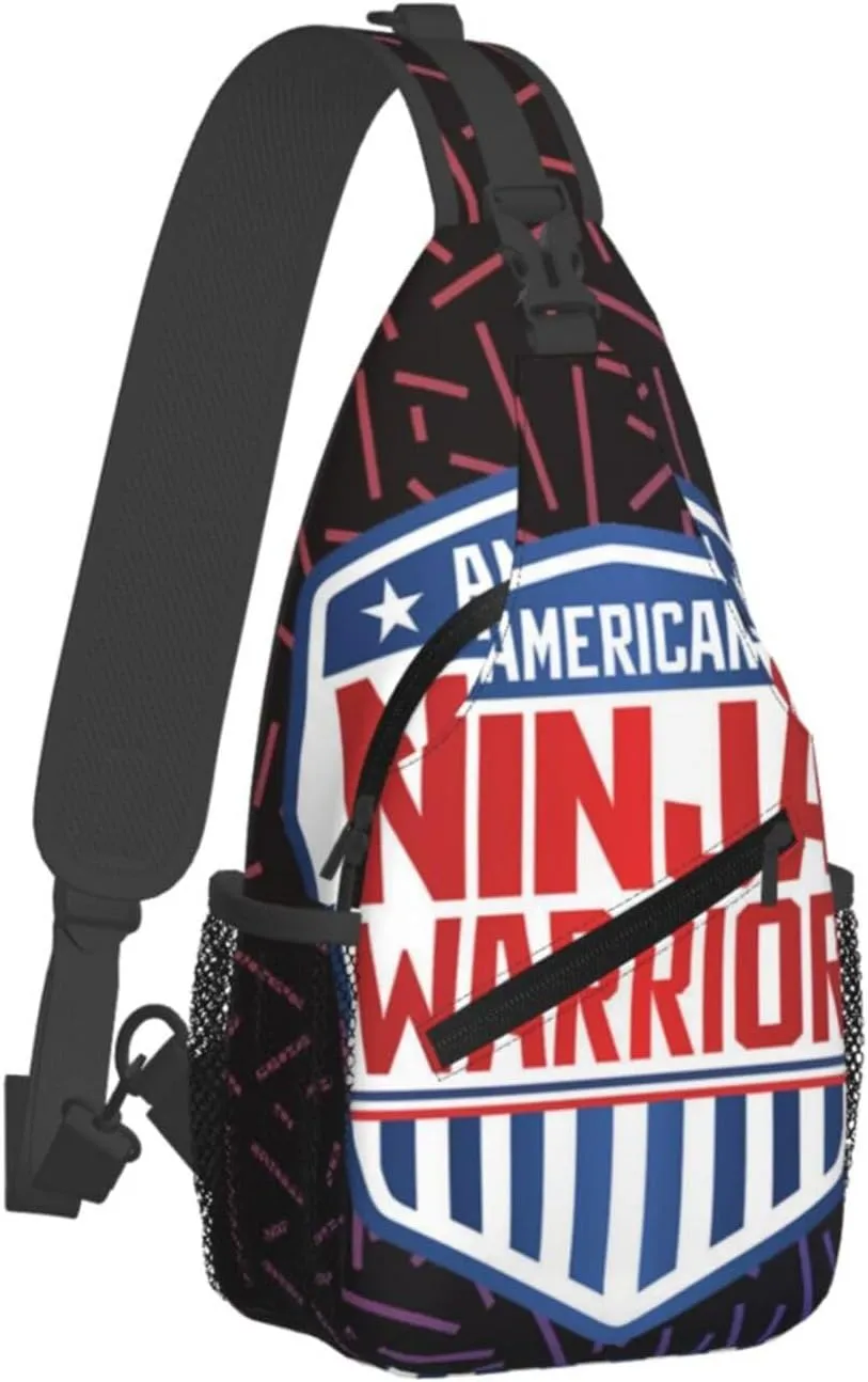 American Ninja Warrior Small Crossbody Backpack Sling Bag For Men Women Mini One Shoulder Chest Bags Gym Sport Travel Hiking Daypack
