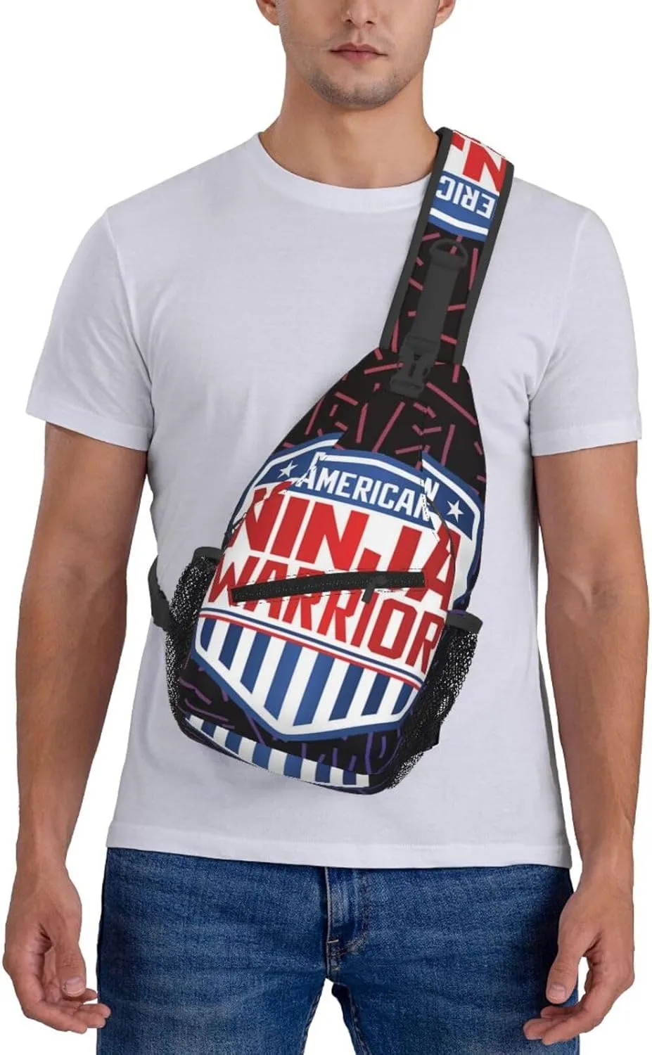 American Ninja Warrior Small Crossbody Backpack Sling Bag For Men Women Mini One Shoulder Chest Bags Gym Sport Travel Hiking Daypack