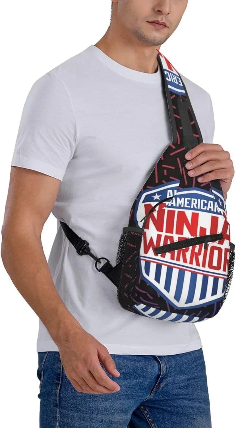 American Ninja Warrior Small Crossbody Backpack Sling Bag For Men Women Mini One Shoulder Chest Bags Gym Sport Travel Hiking Daypack
