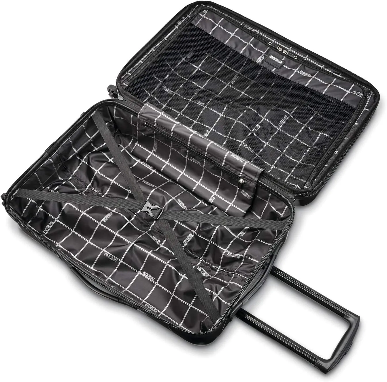 American Tourister Moonlight Hardside Expandable Luggage with Spinner Wheels, Black Marble, 3-Piece Set (21/24/28)