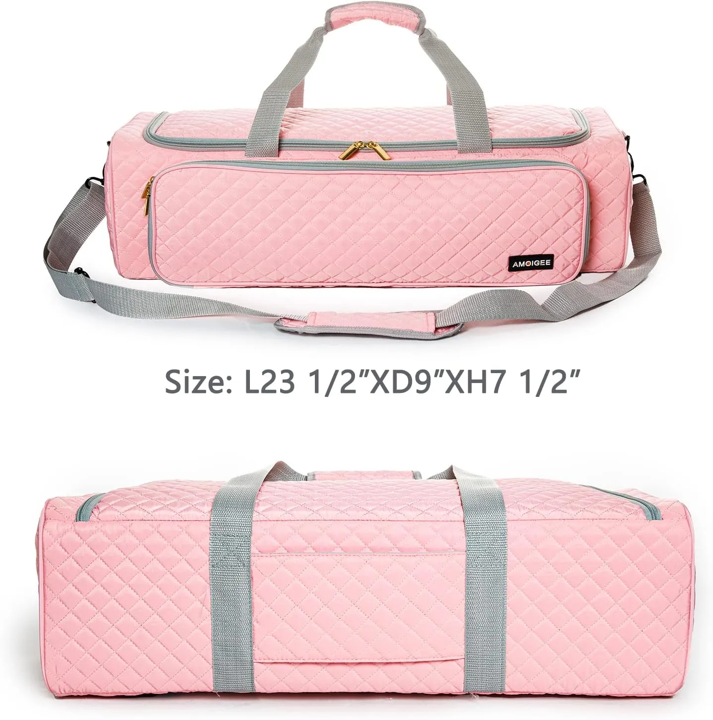AMOIGEE Carrying Case for Cricut Explore Air 2, Cricut Maker 3, Cricut Explore 3, Pink Storage Organizer for Cricut Accessories, Quilted Cricut Bag Only, Pink, Ⅰ-Cricut Carrying Case, Classic