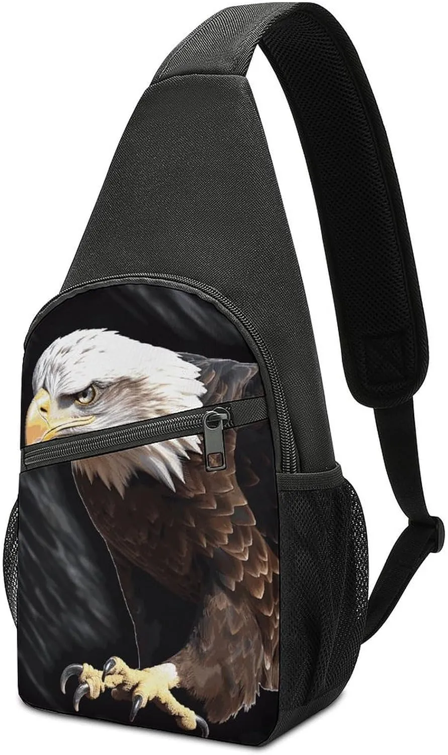 An Eagle Sling Bag Travel Sling Backpack Man Purse for Men Hiking Crossbody Bags Chest Bag Shoulder Chest Pack