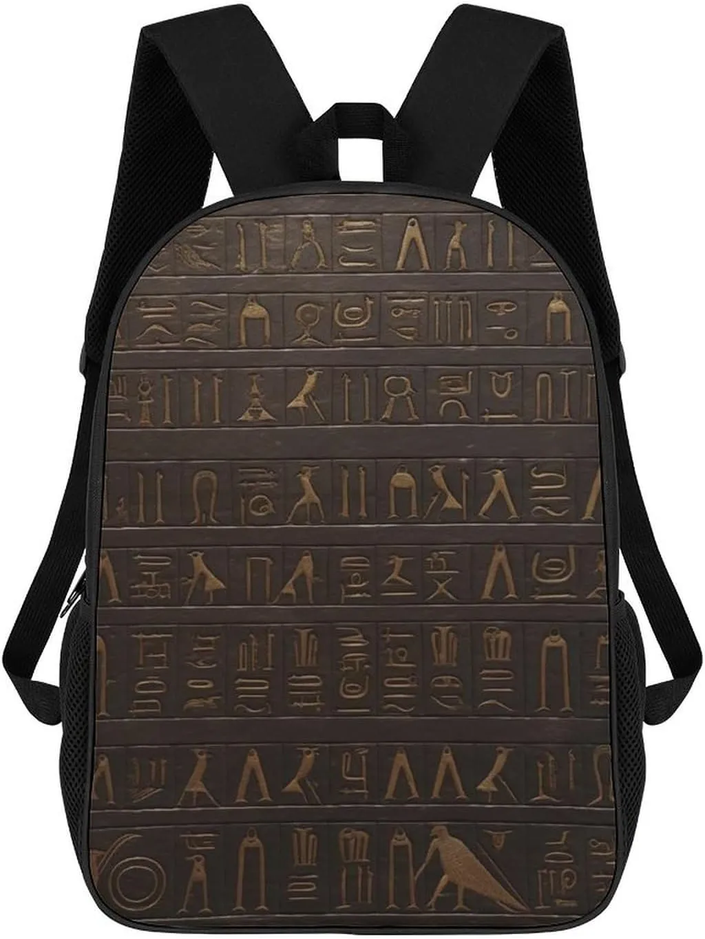 Ancient Egyptian Hieroglyph Business Laptop Backpack for Women Men 17 Inch Carry on Backpack Waterproof Black Bookbag Fashion Lightweight Backpacks for Travel Hiking Camping Casual Daypack Backpacks