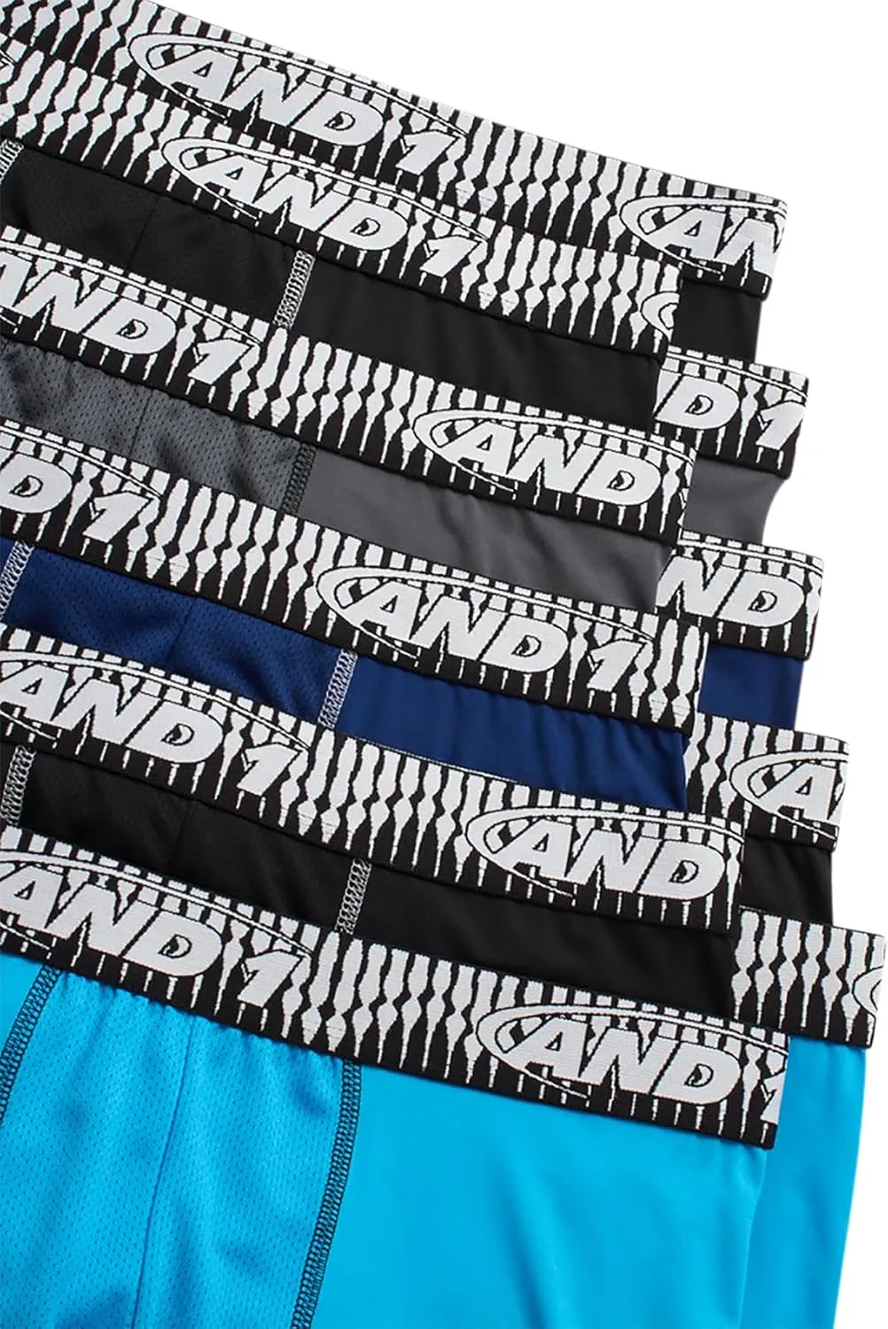 AND1 Mens Boxer Briefs - 10 Pack Performance Stretch Mens Underwear Long Leg Boxers for Men with Contour Pouch (Sizes: S-3XL)