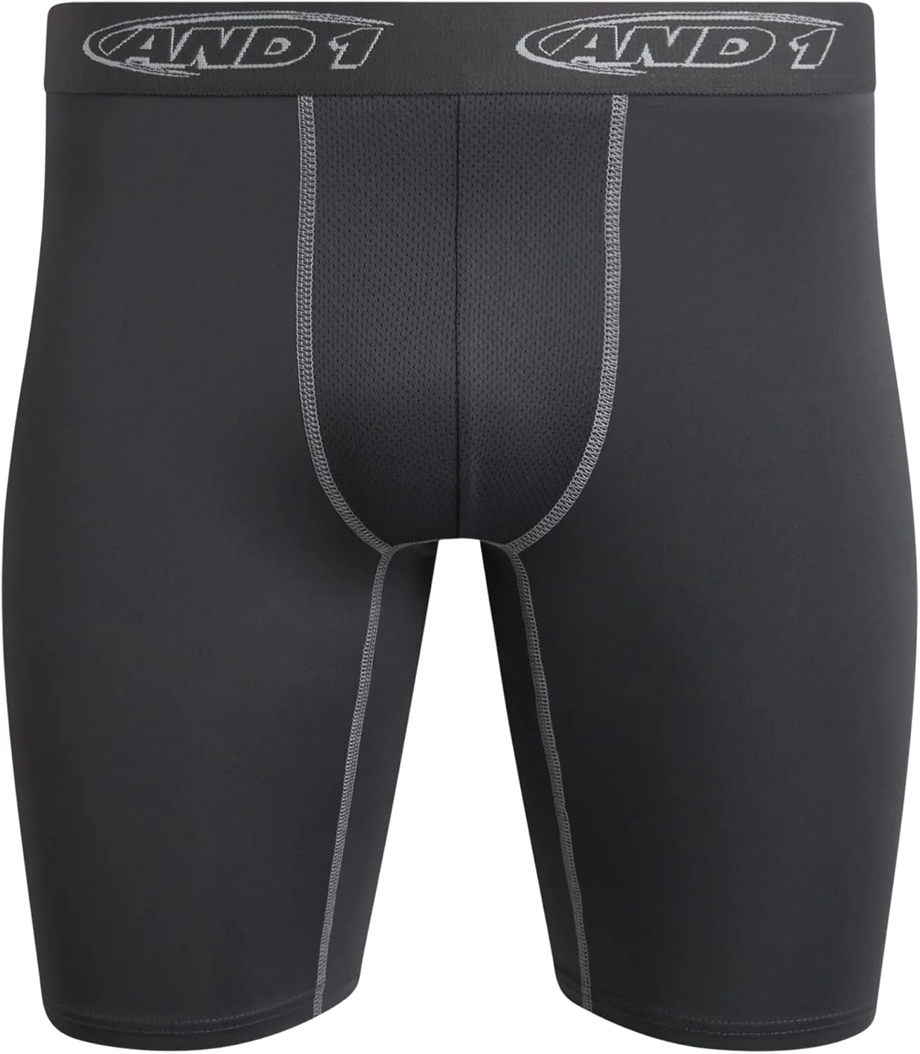 AND1 Mens Boxer Briefs - 10 Pack Performance Stretch Mens Underwear Long Leg Boxers for Men with Contour Pouch (Sizes: S-3XL)