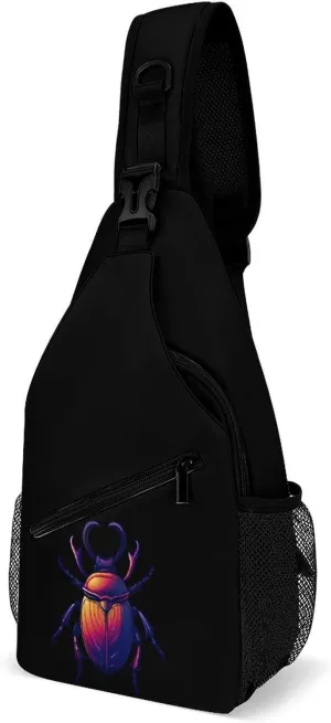 Animal Beetle Insect Occult Bug Crossbody Sling Bag Lightweight Travel Hiking Chest Bag Daypack for Men Women