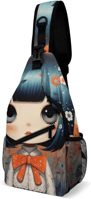 Anime Pictures Crossbody Sling Bag for Women Men Sling Backpack Travel Chest Bag Pack Man Purse Shoulder Bags Daypack for Travel Hiking Cycling