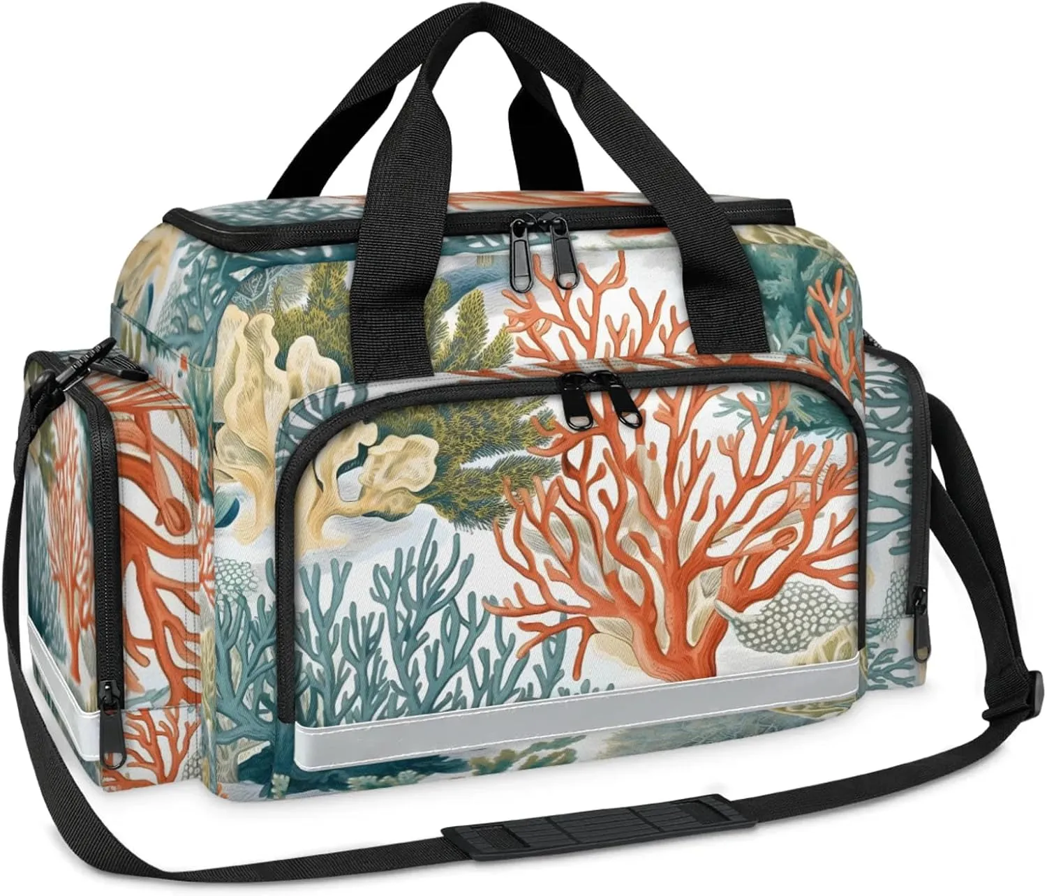 Anti-Scratch Duffle Bag for Travel 25x17.7x11.2 Inch - Waterproof Duffel Bag for Camping Fitness, Durable EMS Gear for First Responders Coastal Coral