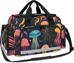 Anti-Scratch Duffle Bag for Travel 25x17.7x11.2 Inch - Waterproof Duffel Bag for Camping Fitness, Durable EMS Gear for First Responders Cute Jellyfish