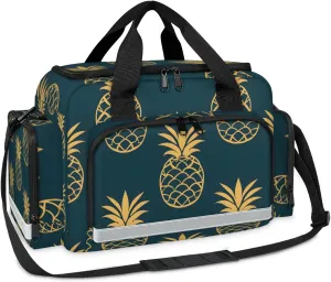 Anti-Scratch Duffle Bag for Travel 25x17.7x11.2 Inch - Waterproof Duffel Bag for Camping Fitness, Durable EMS Gear for First Responders Cute Pineapples Print