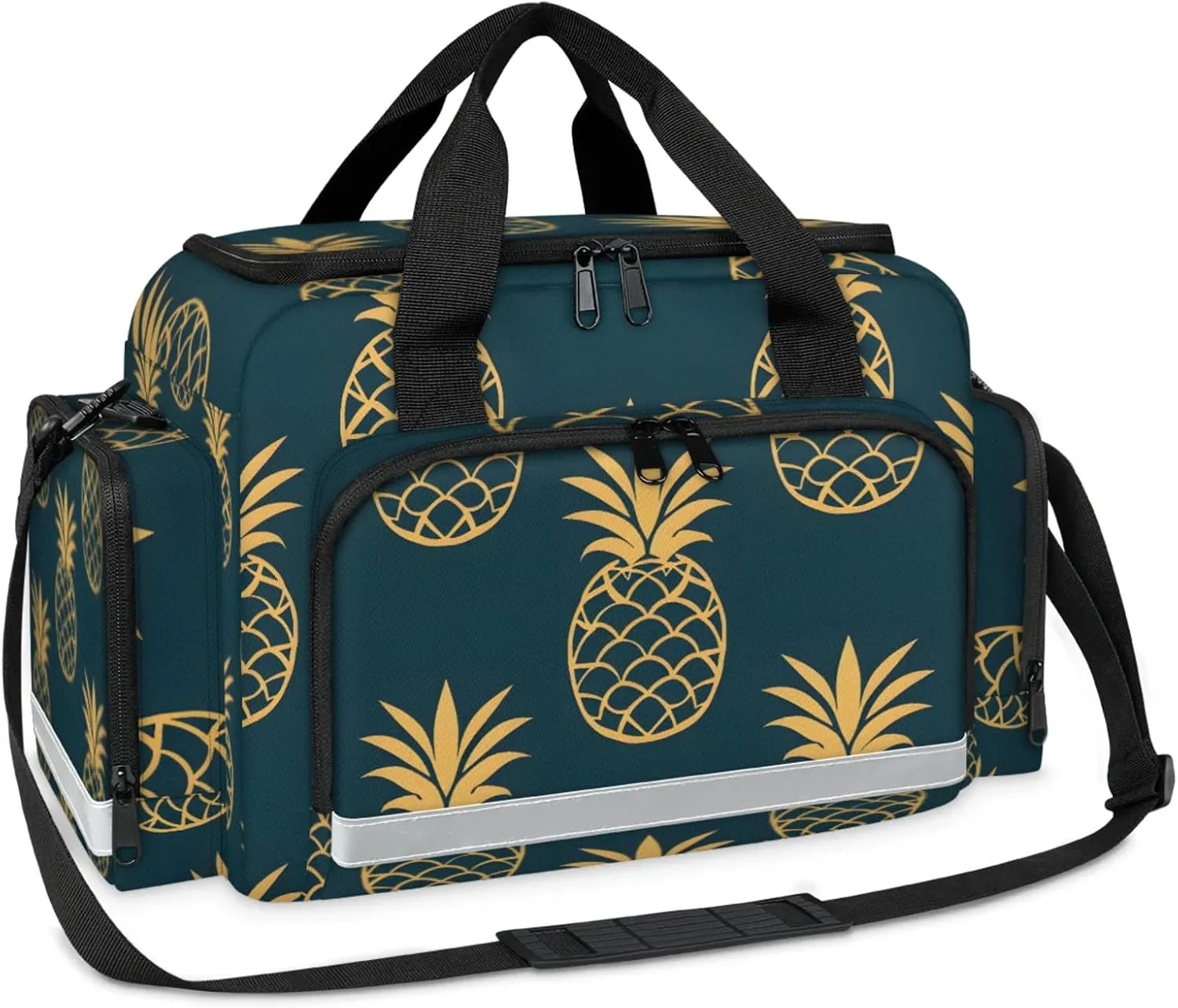 Anti-Scratch Duffle Bag for Travel 25x17.7x11.2 Inch - Waterproof Duffel Bag for Camping Fitness, Durable EMS Gear for First Responders Cute Pineapples Print
