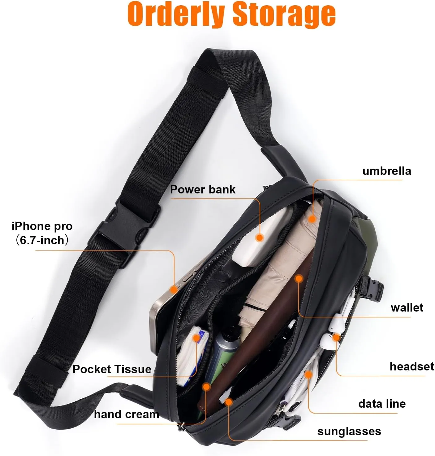 Anti-Theft Crossbody Sling Bags for Men and Women,Water-resistant Fanny Packs for Men, Crossbody Travel Bags for Women