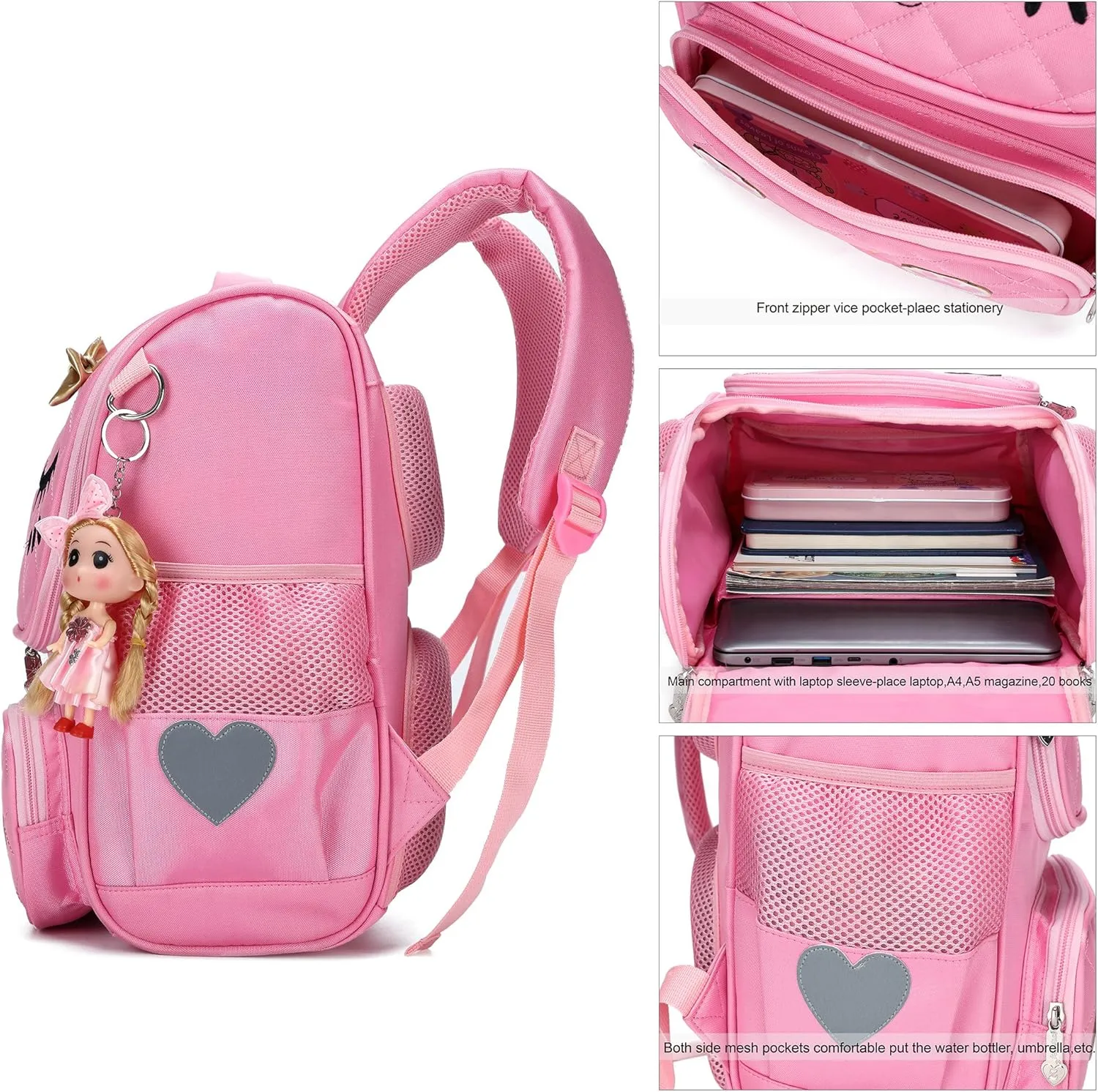 AO ALI VICTORY Girls Backpacks, Waterproof Cute Backpack for Kids Toddler Girl Preschool Bookbags Elementary School Bags