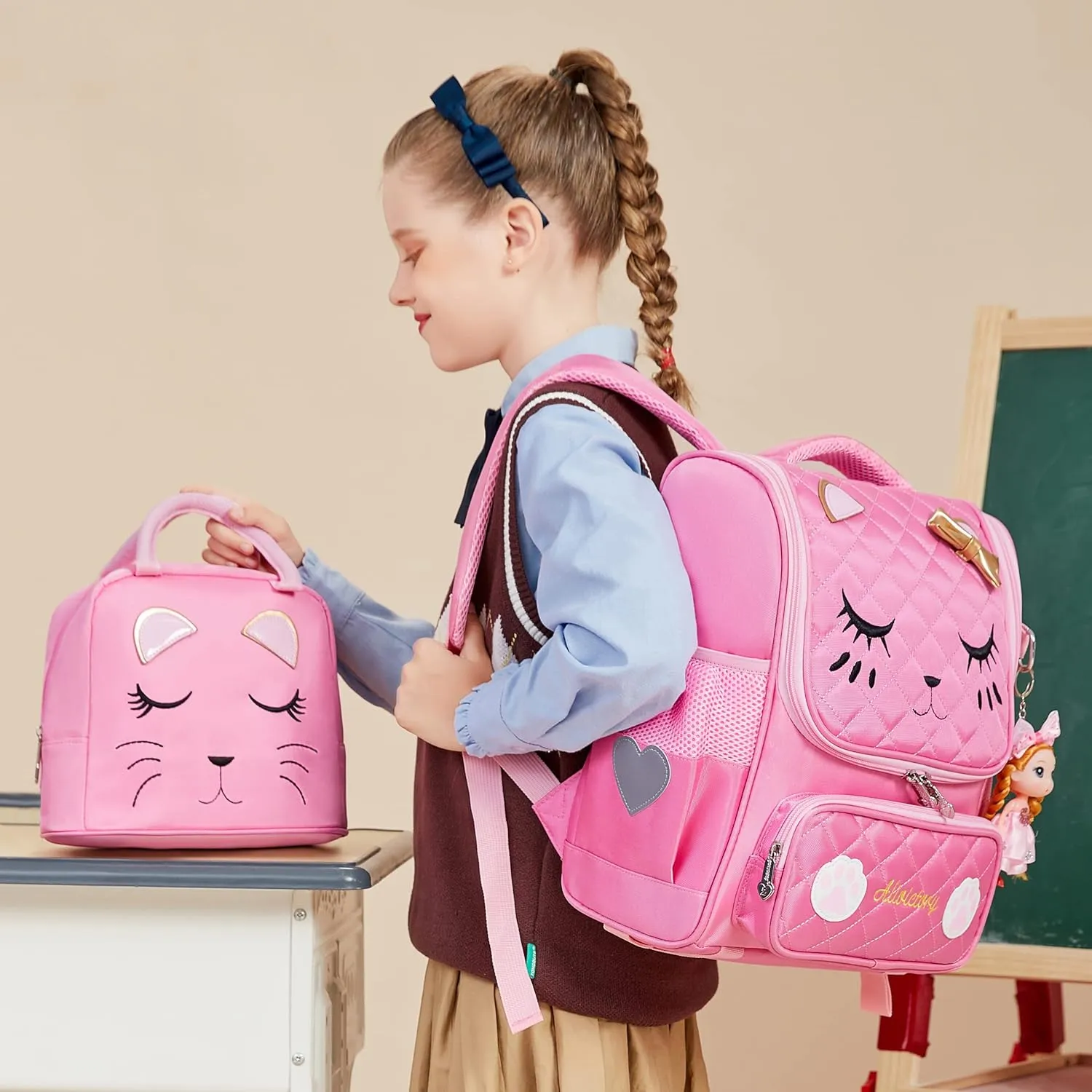 AO ALI VICTORY Girls Backpacks, Waterproof Cute Backpack for Kids Toddler Girl Preschool Bookbags Elementary School Bags