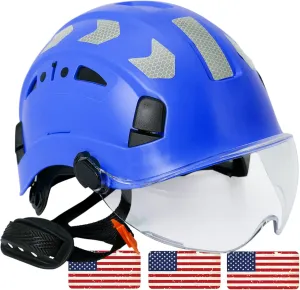 AOLAMEGS Construction Safety Hard Hat - ANSI Z89.1 Type Ι OSHA Approved Safety Helmets with Chin Straps Lightweight Reflective Vented ABS Hard Hats For Men Women Industrial Workwear 6-point Suspension