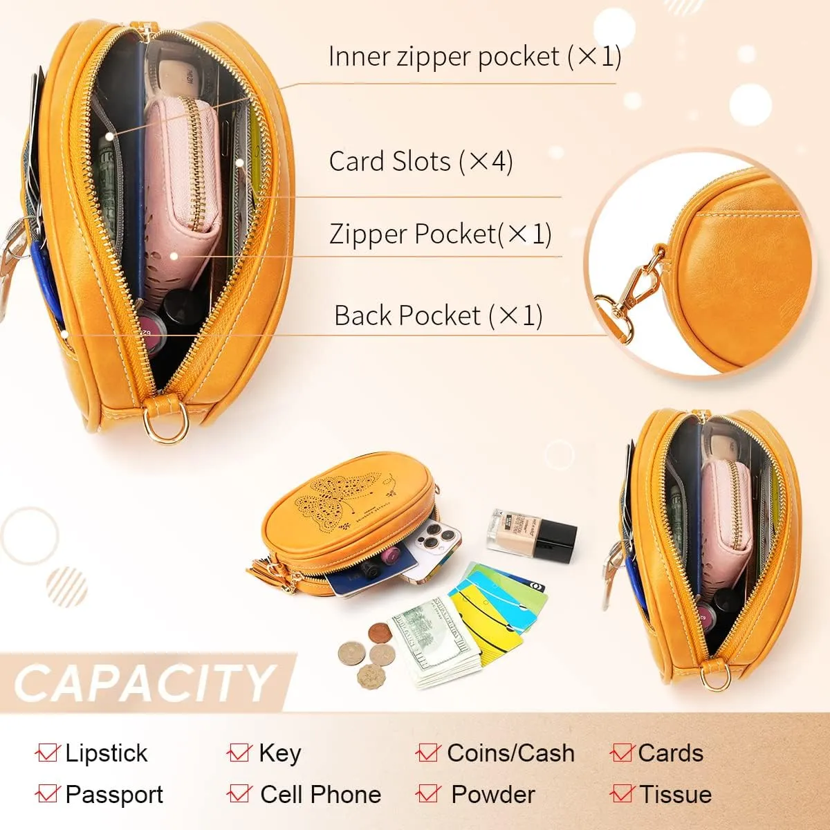 APHISON Fanny Pack for Women White Crossbody Everywhere Belt Bag Traveling Bag with 2 Adjustable Straps, Bum sling bag Fashion Waist Pack Outdoors,Workout,Casual,Running,Hiking,Cycling - YELLOW