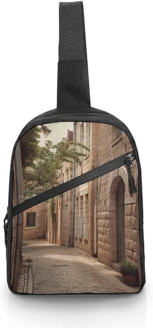 Architecture Streets Houses Cross Chest Bag Crossbody Backpack for Women Men Sling Bag Travel Hiking Daypack