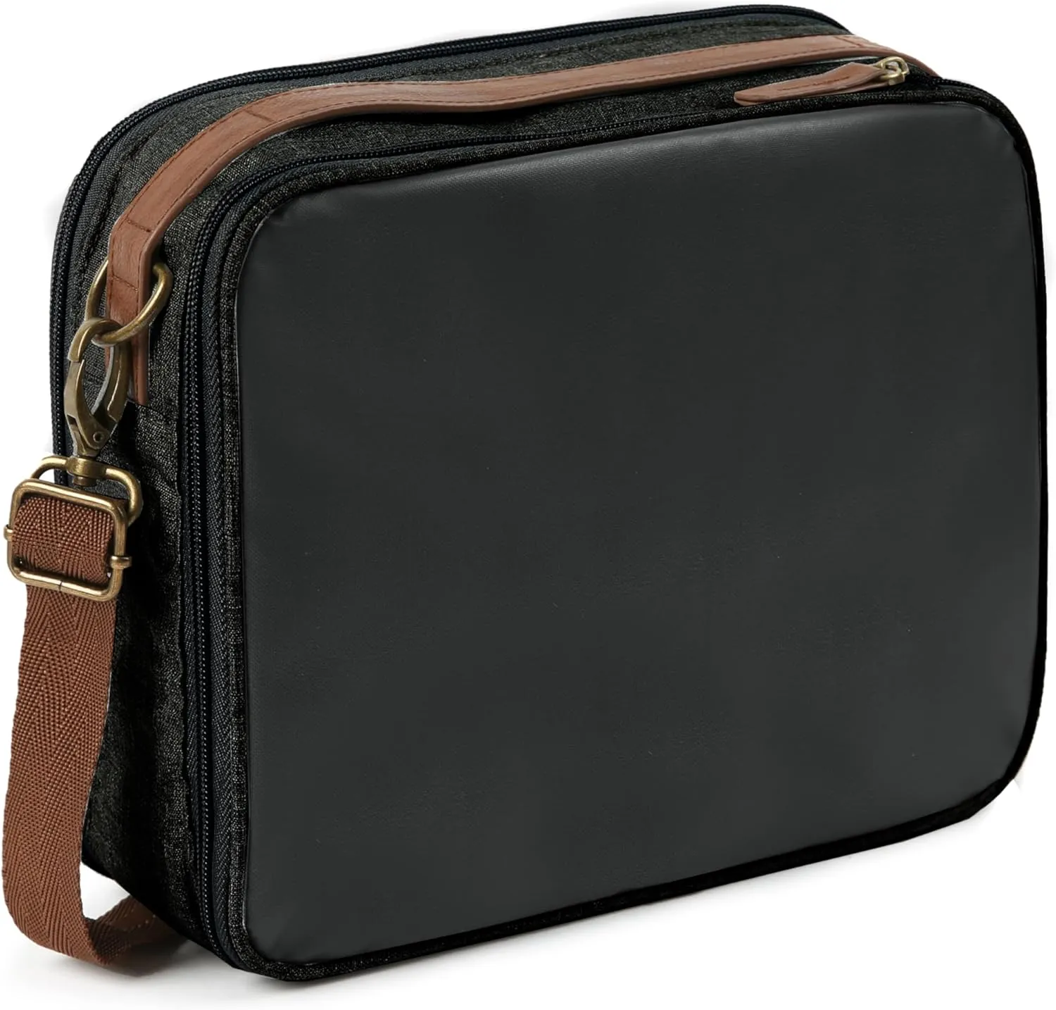 Arctic Zone Canvas Heathered Eco Expandable Lunch Pack - Insulated Lunch Bag - Black