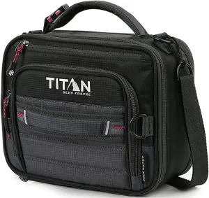 Arctic Zone Titan Expandable Lunch Bag, Includes 2 High Performance Ice Walls and a Reusable Lunch Box with Sauce Cup, Adjustable Shoulder Strap, 5 Piece Kit Total