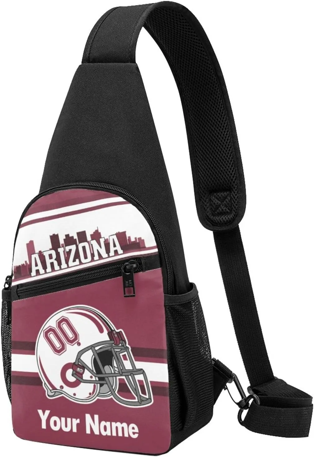 Arizona Sling Bag,Custom Crossbody Sling Backpack With Name And Number,Personalized Cross Chest Bags,Sling Shoulder Backpack Daypack For Men Women Travel Outdoor