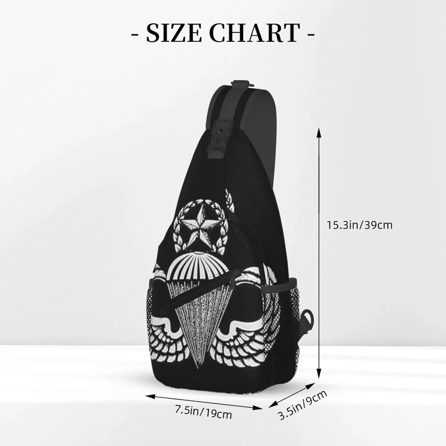 Army Airborne Master Parachute Wings Jump Small Crossbody Backpack Sling Bag For Men Women Mini One Shoulder Chest Bags Gym Sport Travel Hiking Daypack