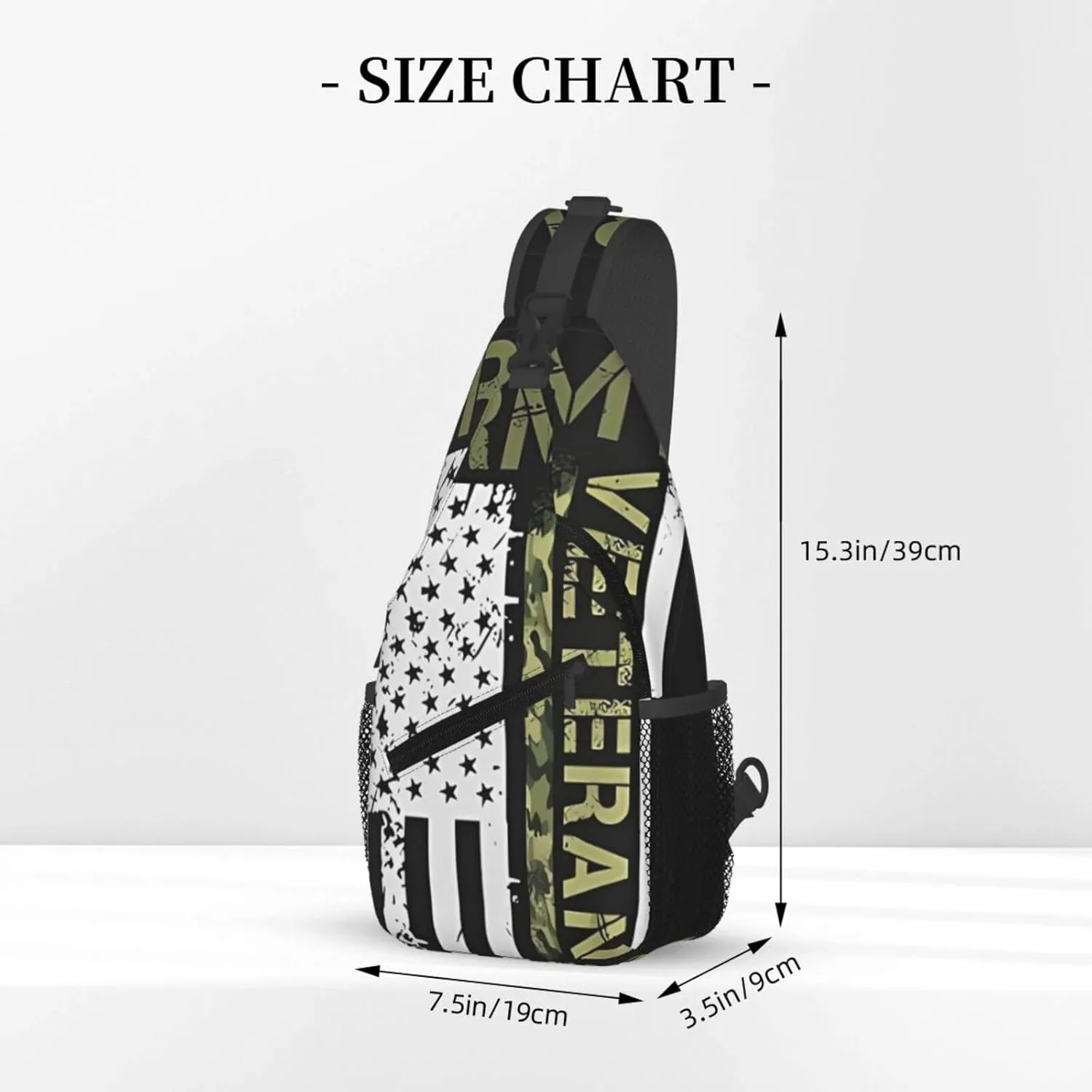 Army Veteran Crossbody Backpack Dachshunds Dog Chest Bag Lightweight One Strap Backpack Multipurpose Travel Hiking For Men Women