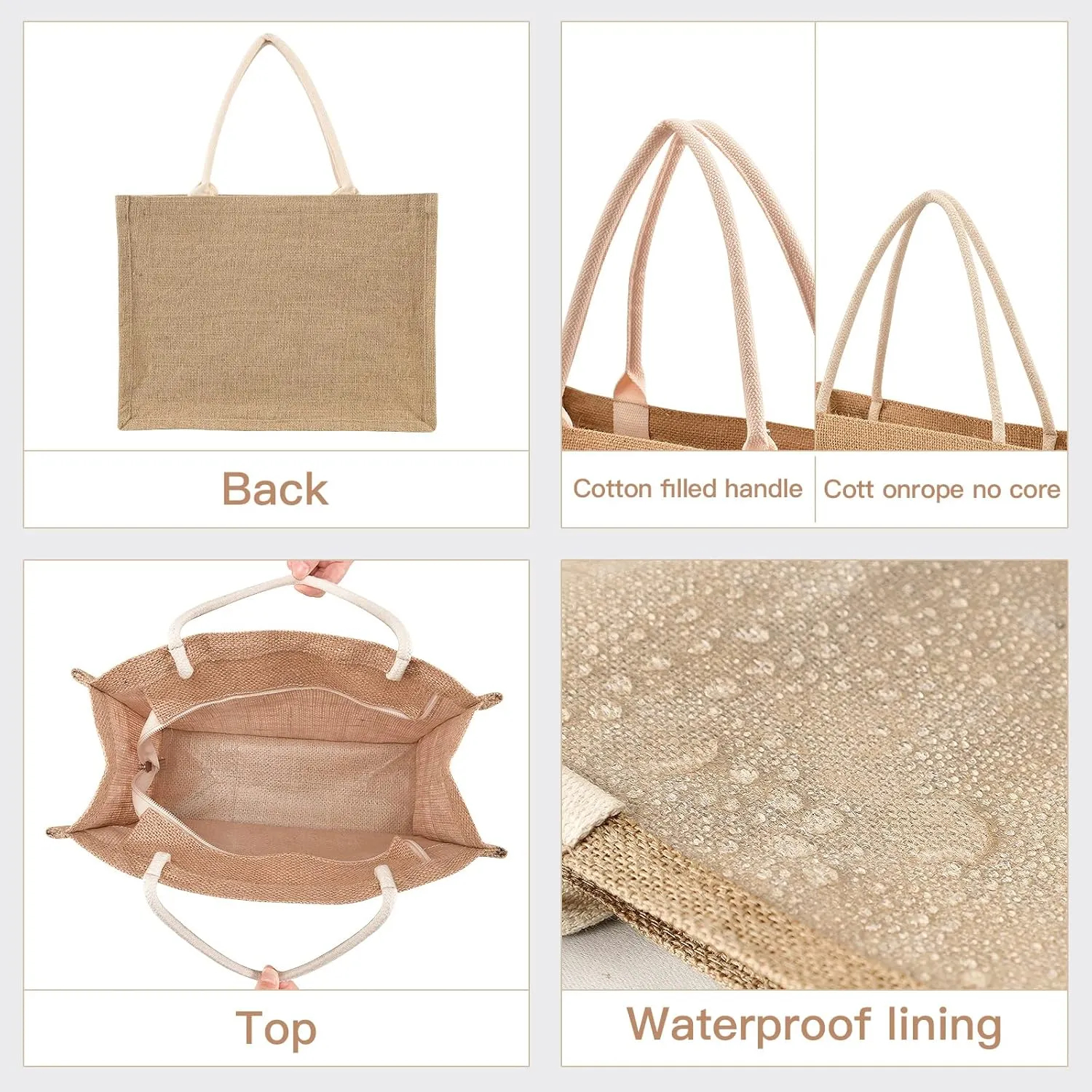 Aslsiy Jute Tote Bags,Yellow Sunflower Grocery Shopping Bags, Reusable Burlap Straw Beach Bag
