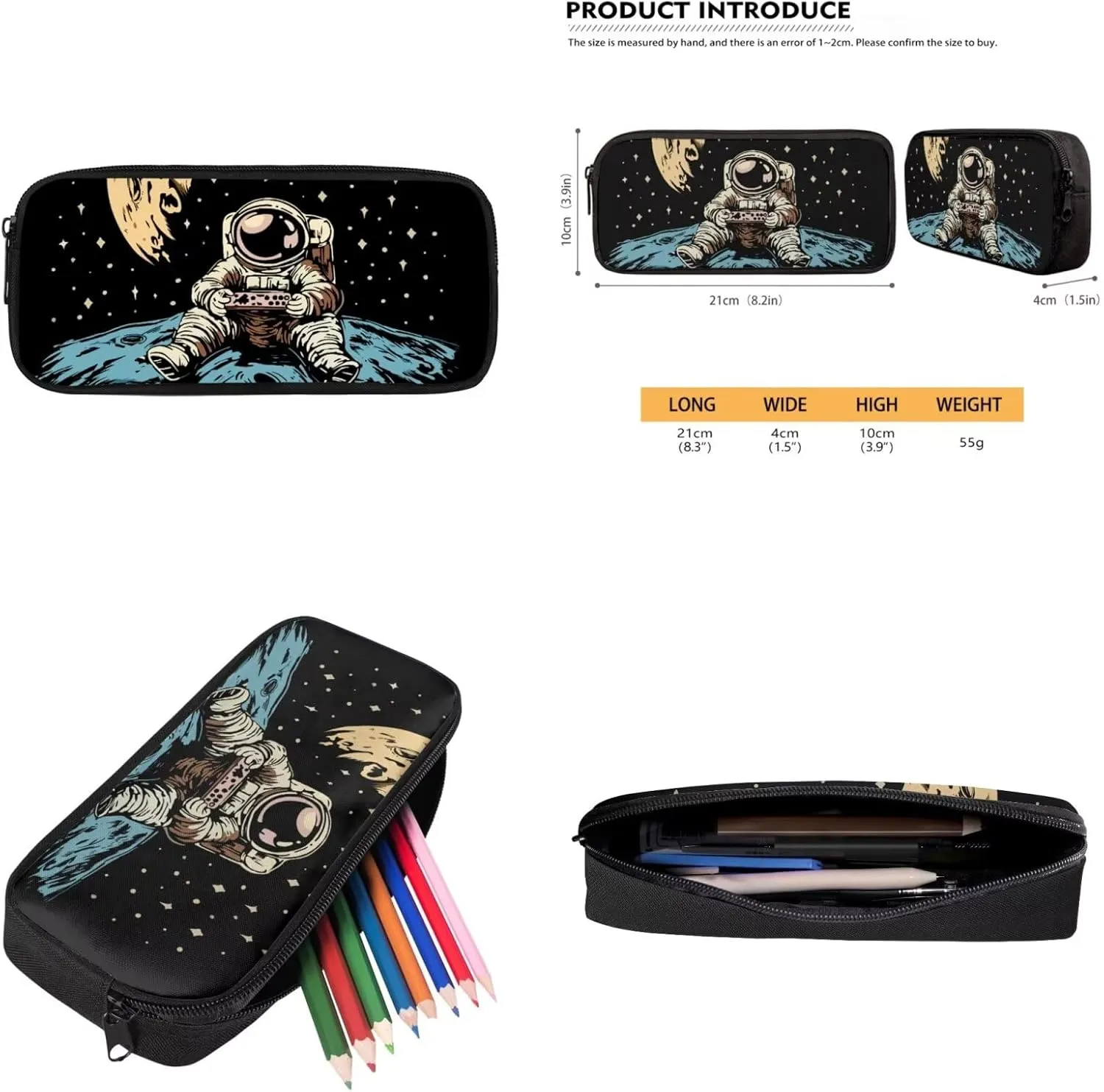 Astronaut Backpack 4 in 1 Set for Teens Boys School Backpack Set with Lunch Bag Pencil Case Keychain Trendy Schoolbag Bookbag Used for Childrens Gifts