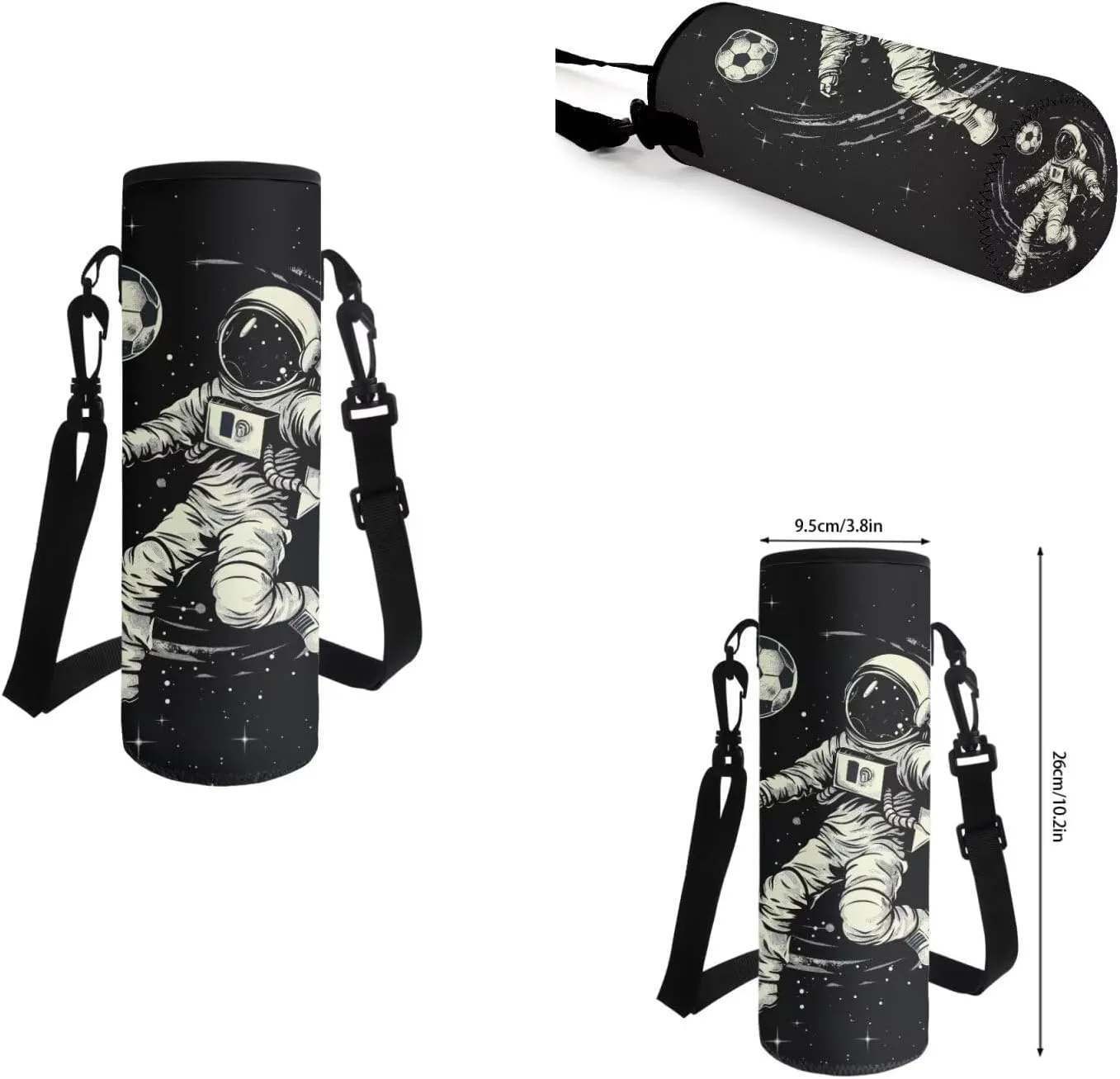 Astronaut Soccer Backpack for Elementary School Boys Kids Bookbag with Lunch Box Pencil Case Bottle Sleeve Casual Daypack Large Capacity School Backpacks for Teenager Shoulder Bags