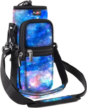 AUPET Water Bottle Sling Bag Sleeve Holder Carrier 25/32/40/64 oz,Insulated Crossbody Water Bottle Case Cover with Strap and Pockets for Men/Women Walking Hiking Camping