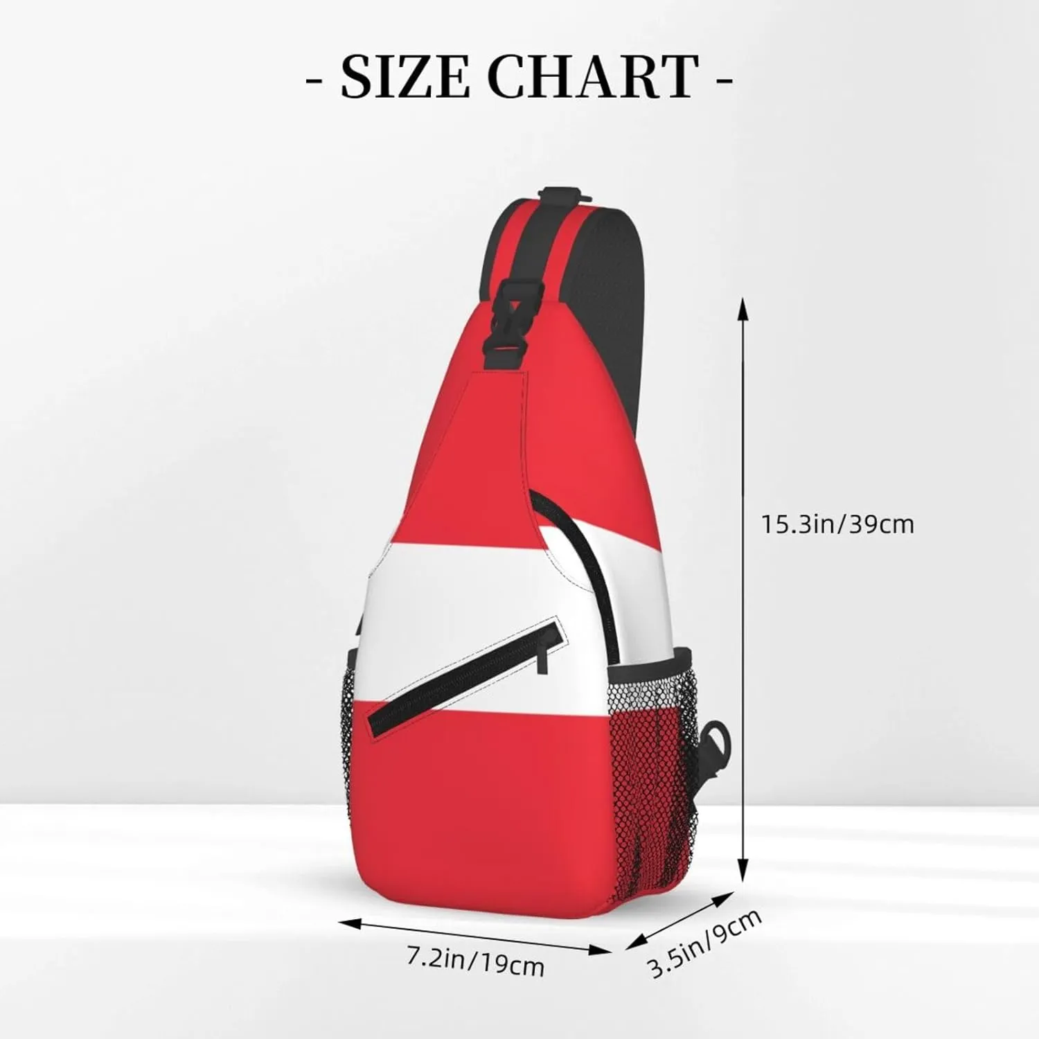 Austrian Flag Print Lightweight Sling Small Shoulder Bag - Chic Cross Chest Bag With Adjustable Strap
