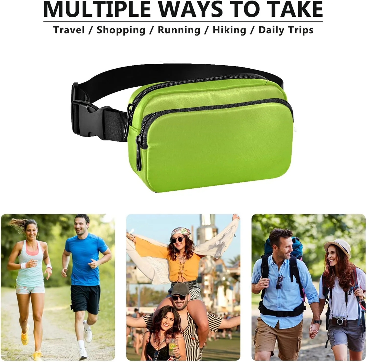 Avocado Green Fruit Gradient Fanny Packs Women Pattern Hip Pack Belt Pouch Waterproof Crossbody Waist Pack