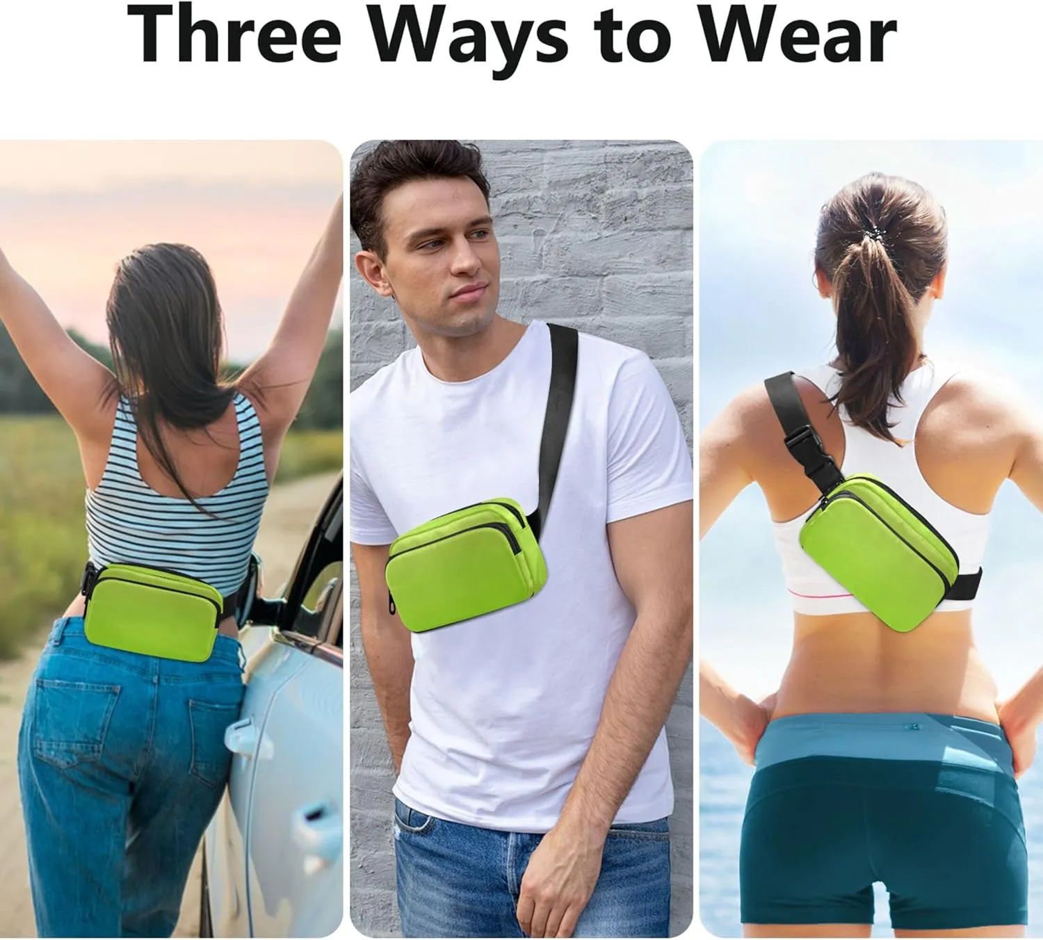 Avocado Green Fruit Gradient Fanny Packs Women Pattern Hip Pack Belt Pouch Waterproof Crossbody Waist Pack