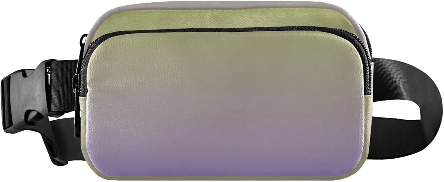 Avocado Green Medium Purple Gradient Fanny Pack for Women Waterproof Hip Bag Belt Purse Neon Travel Waist Bag