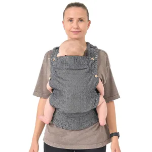 Baby Carrier for Newborn to Toddler, Woven Fabric, Jacquard Weave 100% Cotton, Compact, Adjustable and Ergonomics Infant Carrier with Lumbar Support, 7-44 pounds (Diamond Pattern - Black)