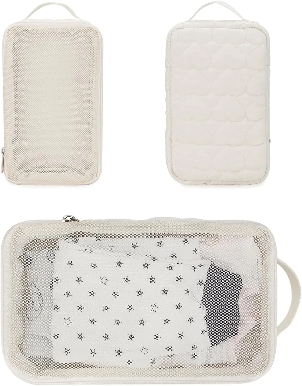 Baby Diaper Bag Organizer Pouches - 2 Pack Waterproof Pod Hanging Diaper Bag Mesh Bag Reusable, Washable or Baby Cloth Diapers (Black&White)