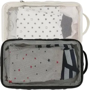 Baby Diaper Bag Organizer Pouches - 2 Pack Waterproof Pod Hanging Diaper Bag Mesh Bag Reusable, Washable or Baby Cloth Diapers (Black&White)