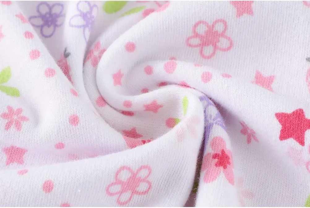 Baby Sleep Gown - Organic Cotton Lightweight 0-18 Months Sleeper for Easier Diaper Changing with Mitten Cuffs