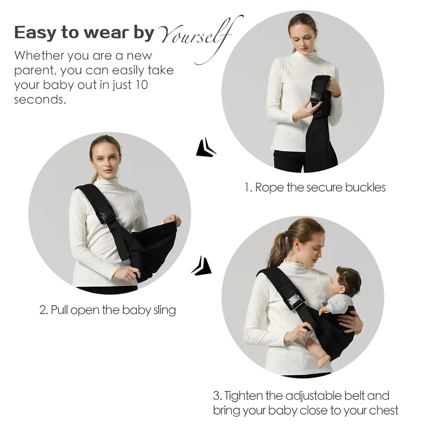 Baby Sling Carrier, Toddler Sling, Baby Carrier One Size Fits All, Purple