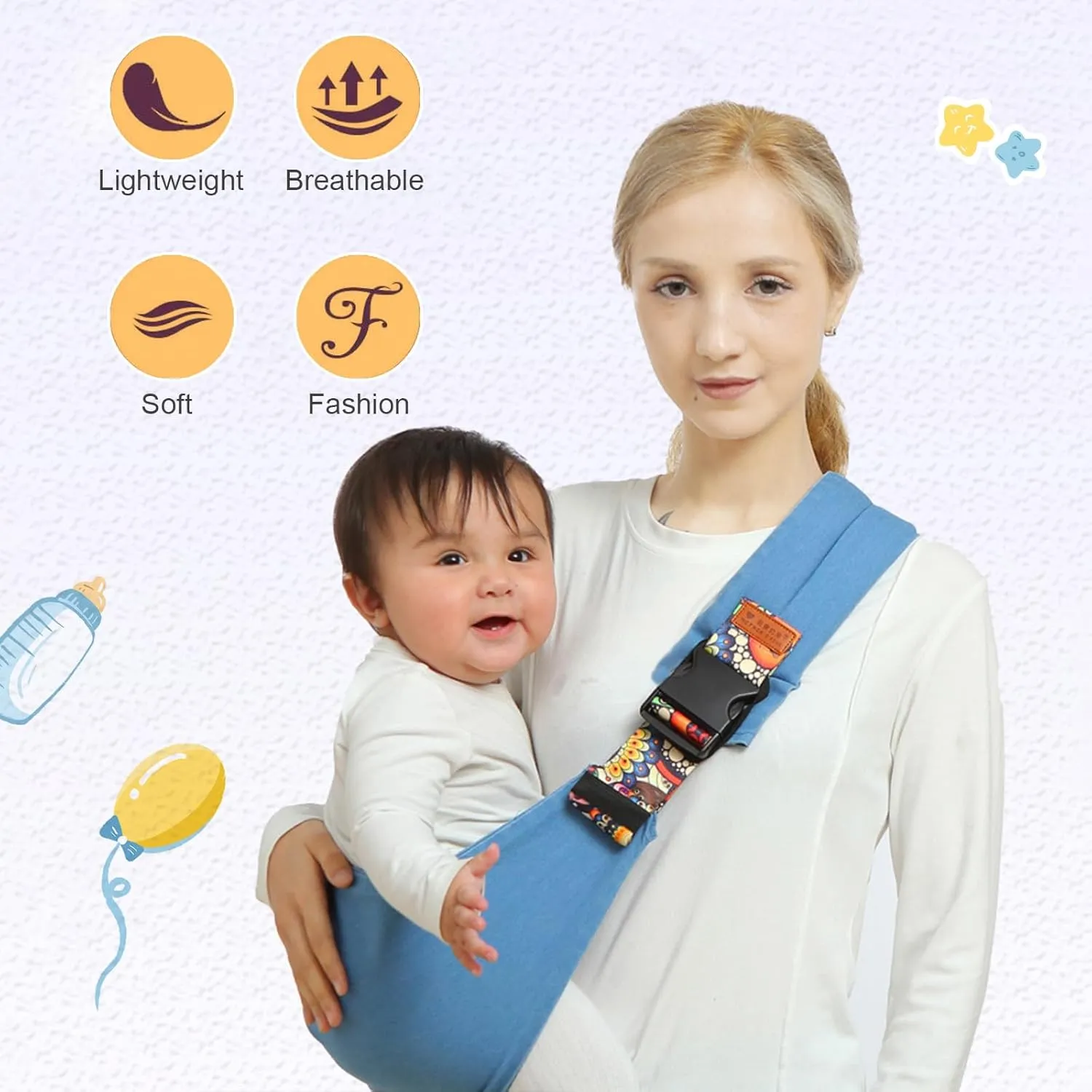 Baby Sling Carrier,Toddler Carrier, 2025 New Baby Sling,Portable and Lightweight Sling,Non-Slip Hip Seat Carrying 10-30lbs(Leaf)