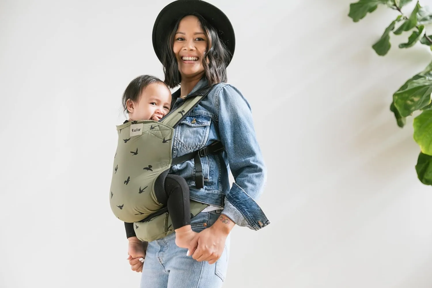 Baby Tula Lite Compact Baby Carrier, Ultra Compact and Lightweight, Travel, Convenient Carry Pouch, Ergonomic and Multiple Posisitions for 12-30 pounds, Soar