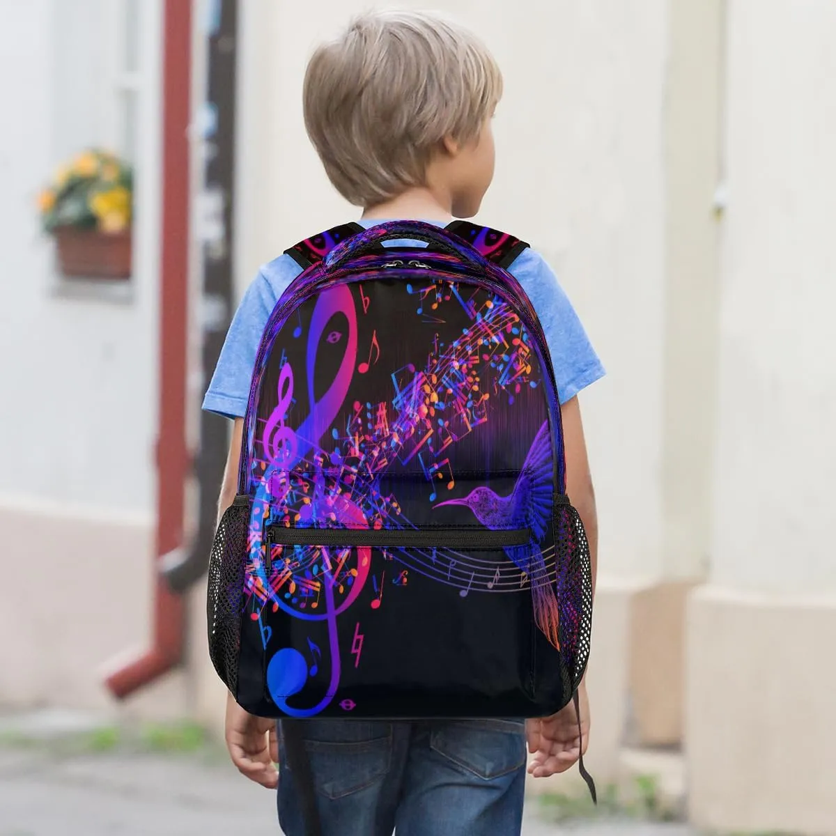 Backpack for Women Men, Music NoteCasual Backpacks, Waterproof Lightweight Hummingbird Daypack Bags for Travel Camping Work