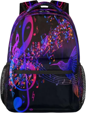 Backpack for Women Men, Music NoteCasual Backpacks, Waterproof Lightweight Hummingbird Daypack Bags for Travel Camping Work