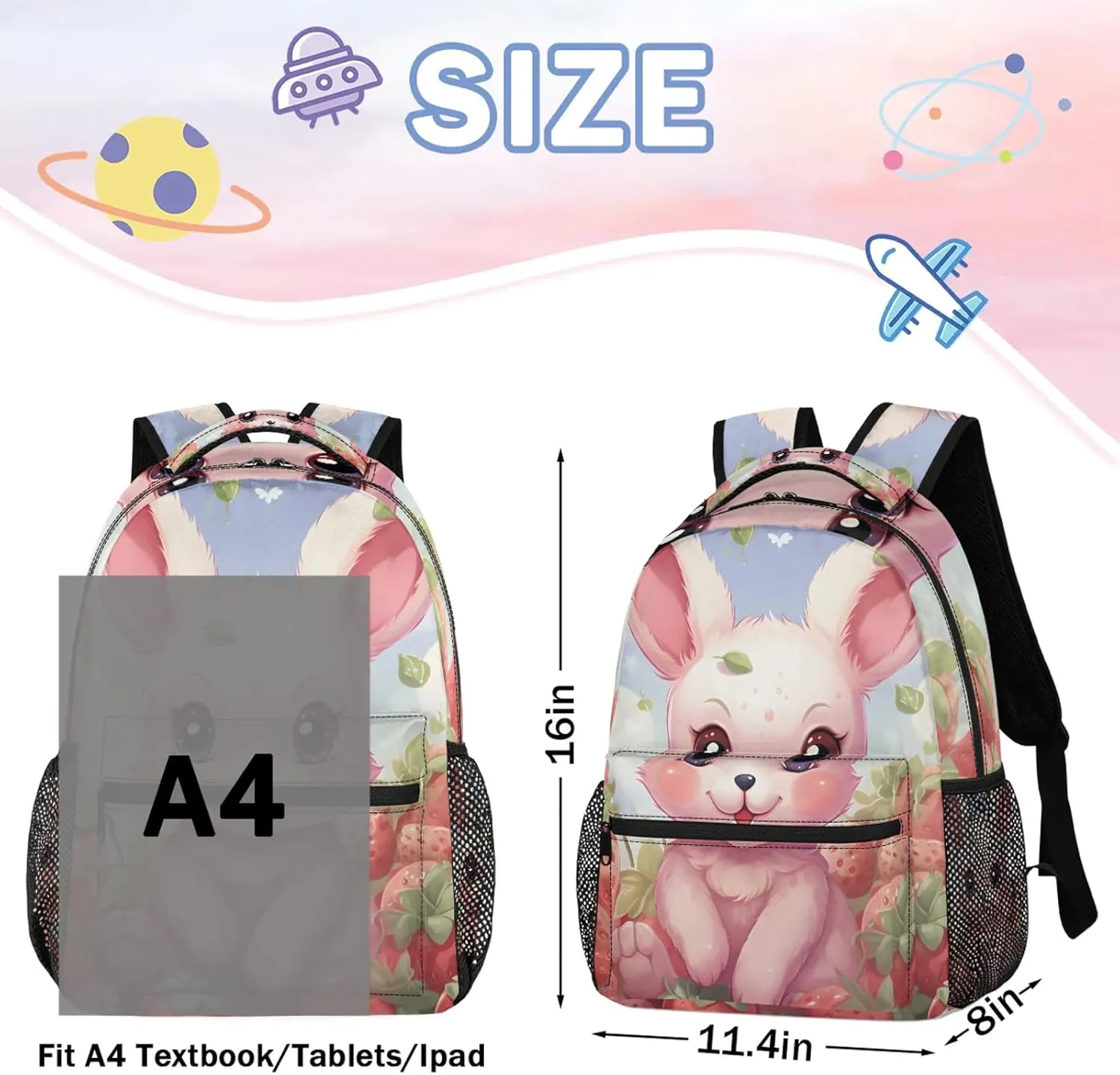 Backpack Greedy Bunny Book Bags Laptop Backpacks Lightweight Multipurpose Daypack for Men Women Travel Hiking
