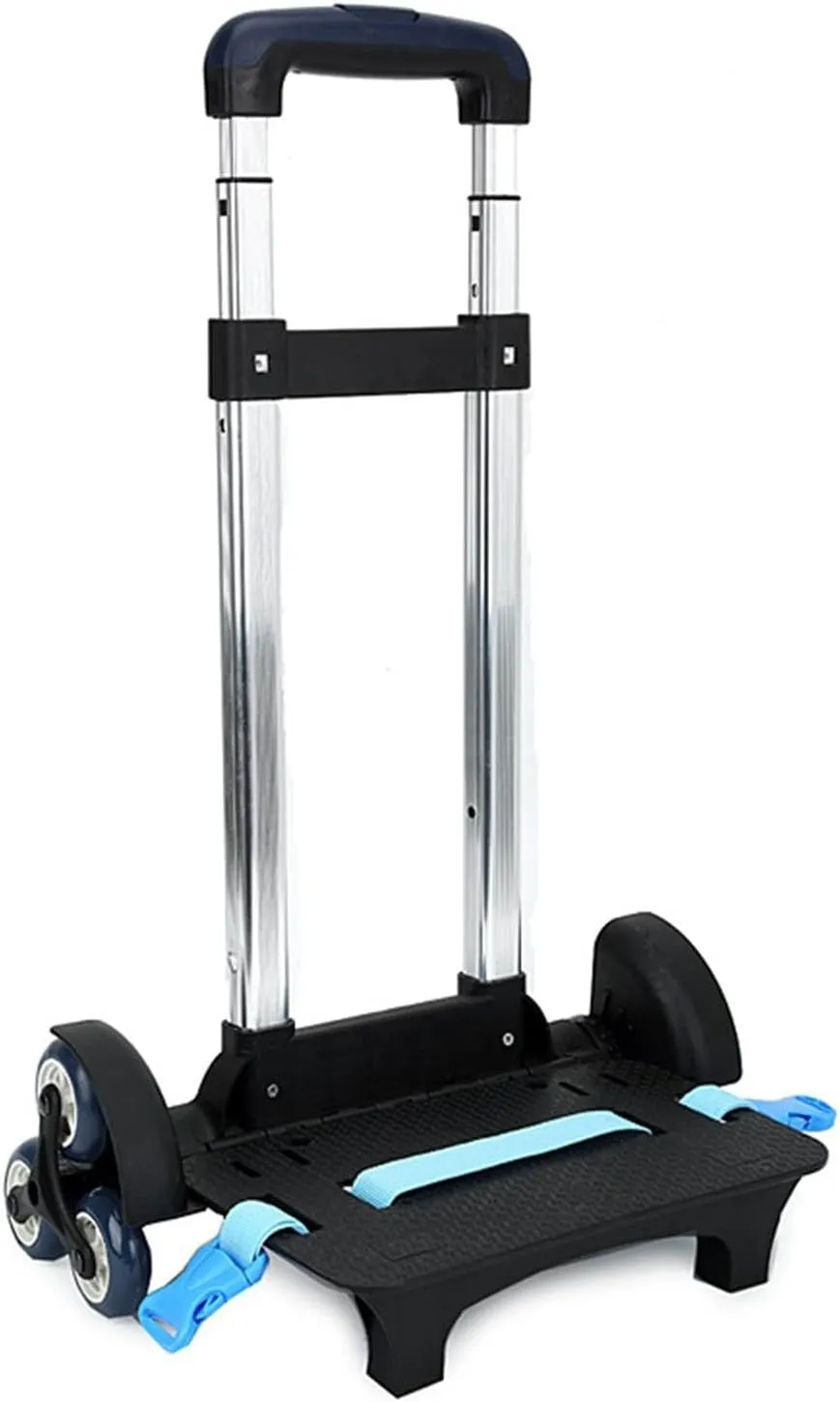 Backpack Hand Truck Backpack Trolley Compact, Aluminum Alloy, Portable, Wheeled Hand Trolley Wheeled Cart for Travel Office, 2 Wheel Dark Blue