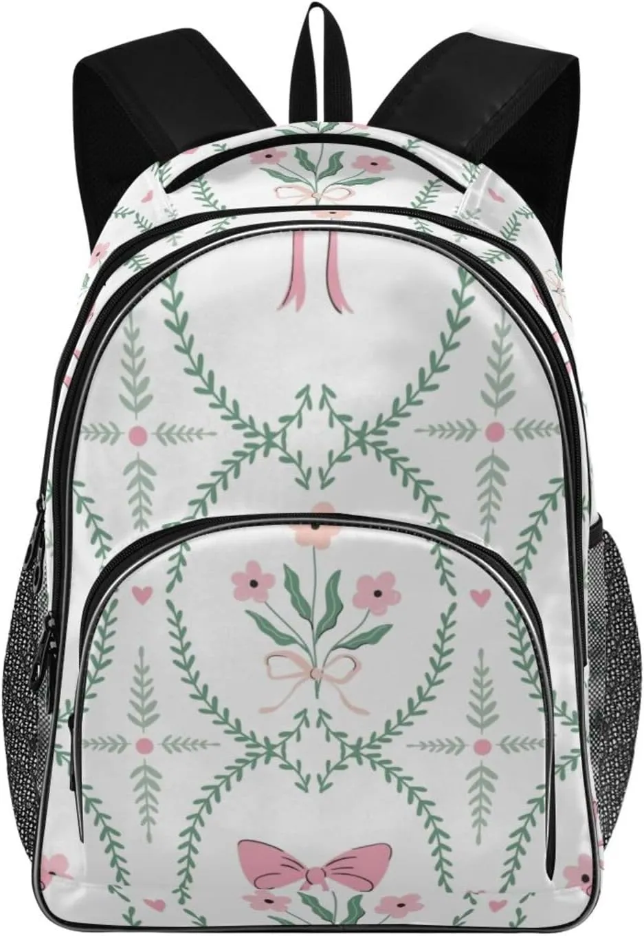 Backpacks 22L Three Layer Arc Book Bag Lightweight for Travel Camping Hiking Rucksack Daypack Kids & Adults Elegant Floral