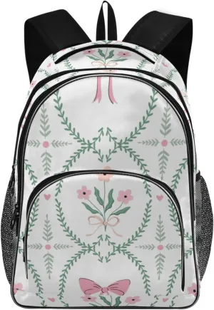Backpacks 22L Three Layer Arc Book Bag Lightweight for Travel Camping Hiking Rucksack Daypack Kids & Adults Elegant Floral